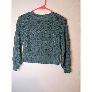 Old Navy Kids Girls Teal Cable Knit Sweater Size 8